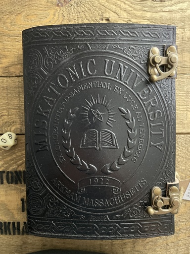 Carnet "Miskatonic University" en cuir Noir
